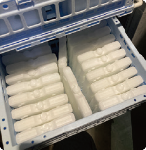 (3) Switch from dry ice to cold storage material
